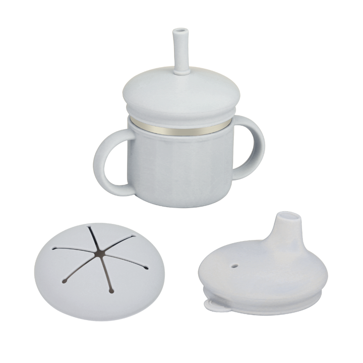 4-in-1 Stainless Steel and Silicone Straw Cup for Babies & Toddlers