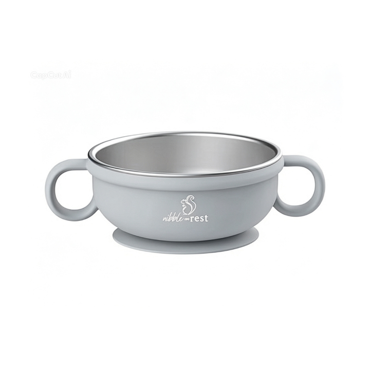 Stainless Steel and Silicone Suction Bowl
