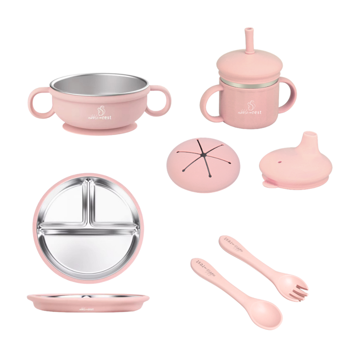 Stainless Steel and Silicone Feeding Set