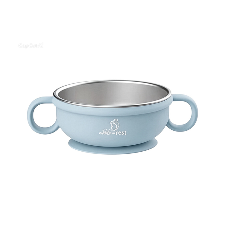 Stainless Steel and Silicone Suction Bowl