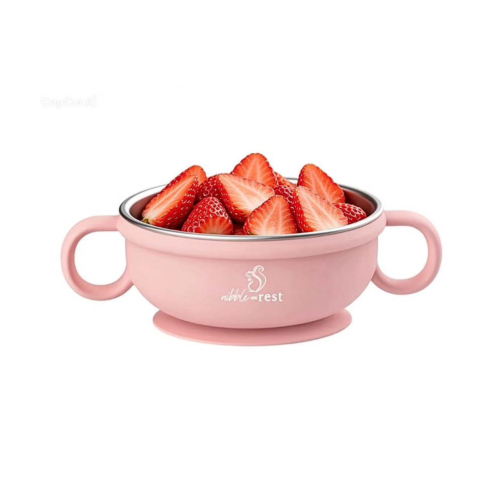 Stainless Steel and Silicone Suction Bowl