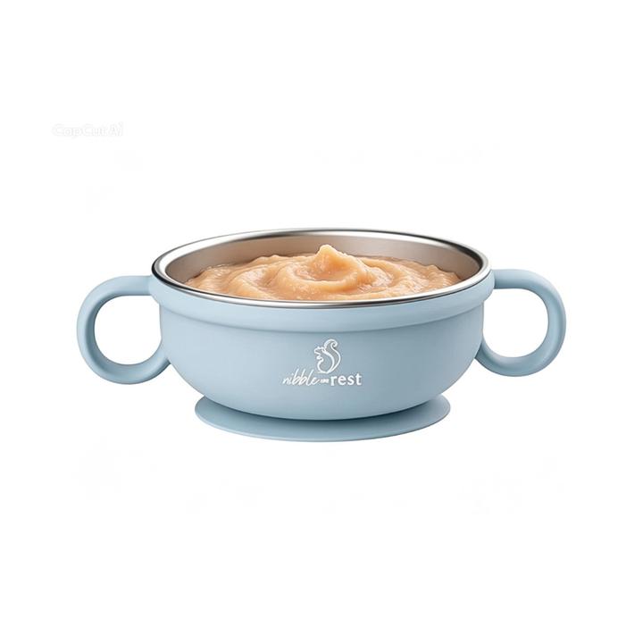 Stainless Steel and Silicone Suction Bowl