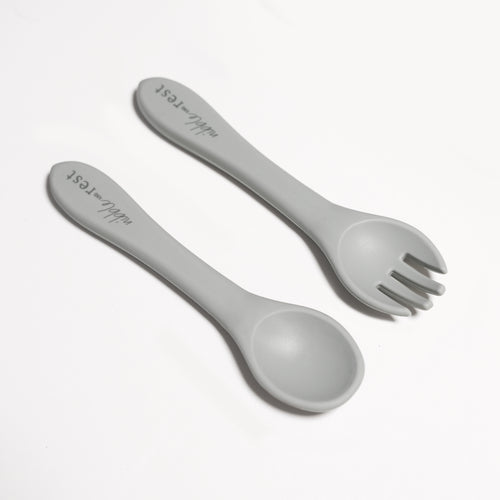 Silicone spoon and fork set