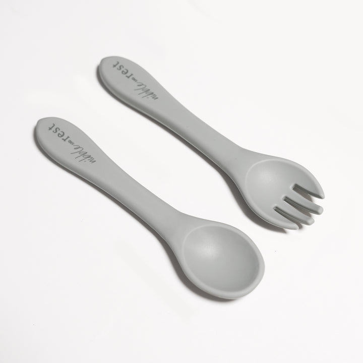 Silicone spoon and fork set
