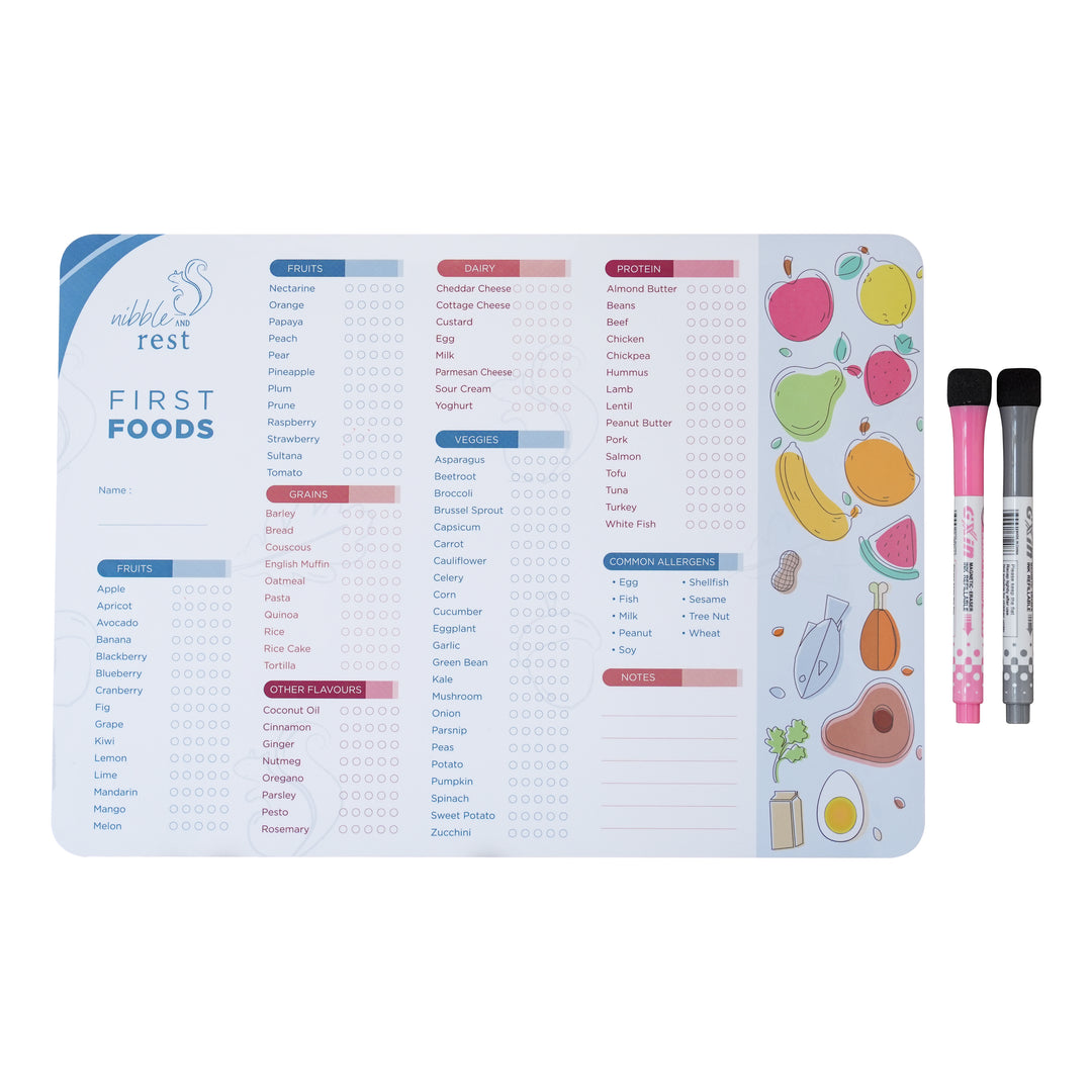 Baby First Foods Tracker | Feeding & Allergy Chart | Nibble and Rest