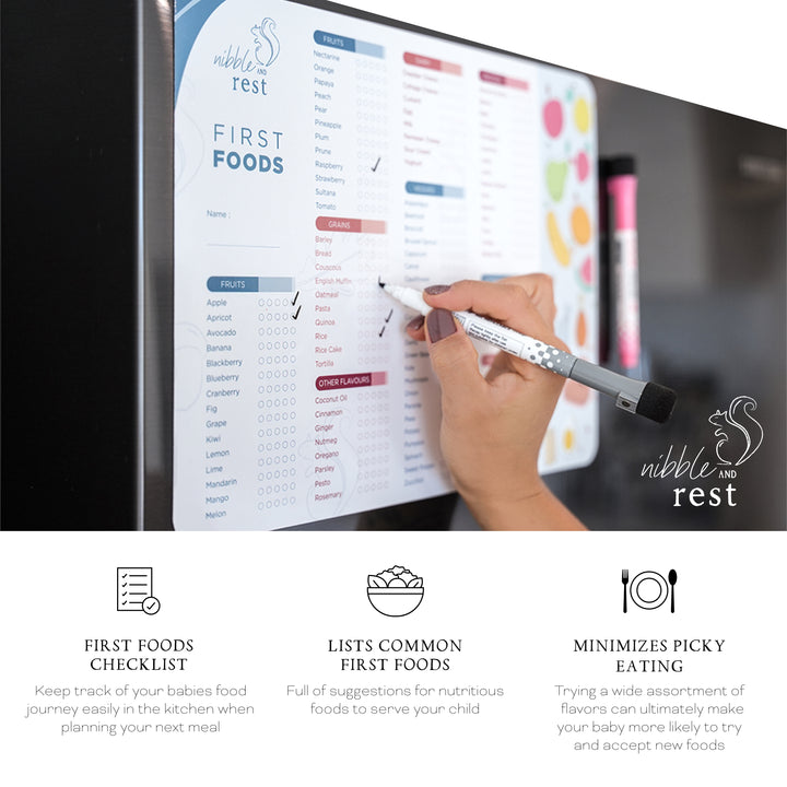 Baby First Foods Tracker | Feeding & Allergy Chart | Nibble and Rest