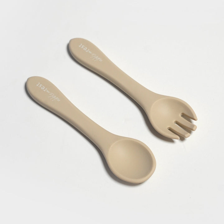 Silicone spoon and fork set
