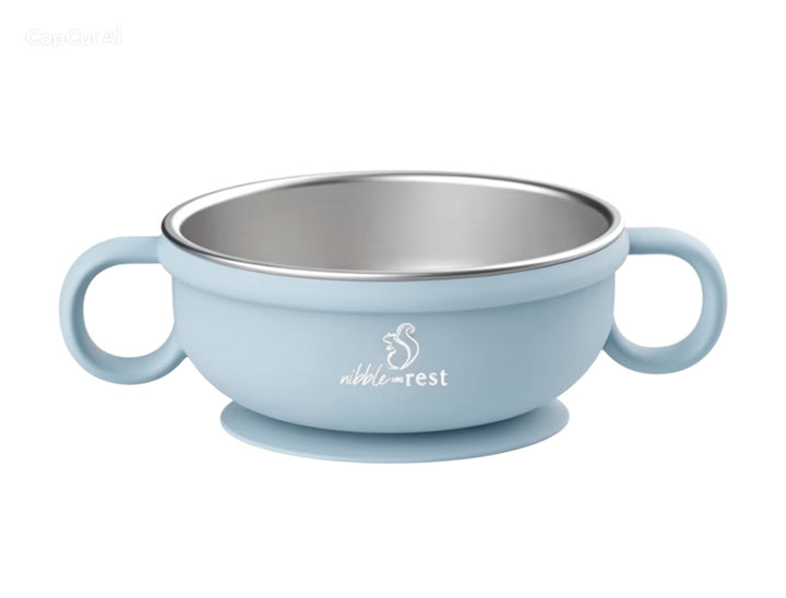 Stainless Steel and Silicone Suction Bowl