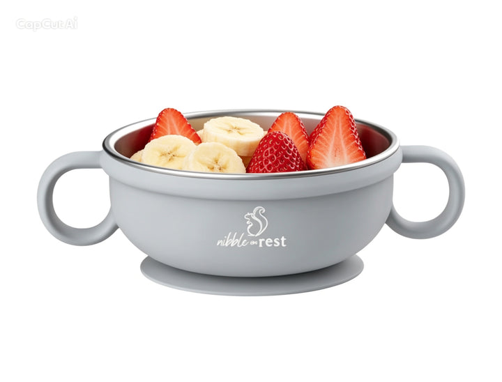 Stainless Steel and Silicone Suction Bowl