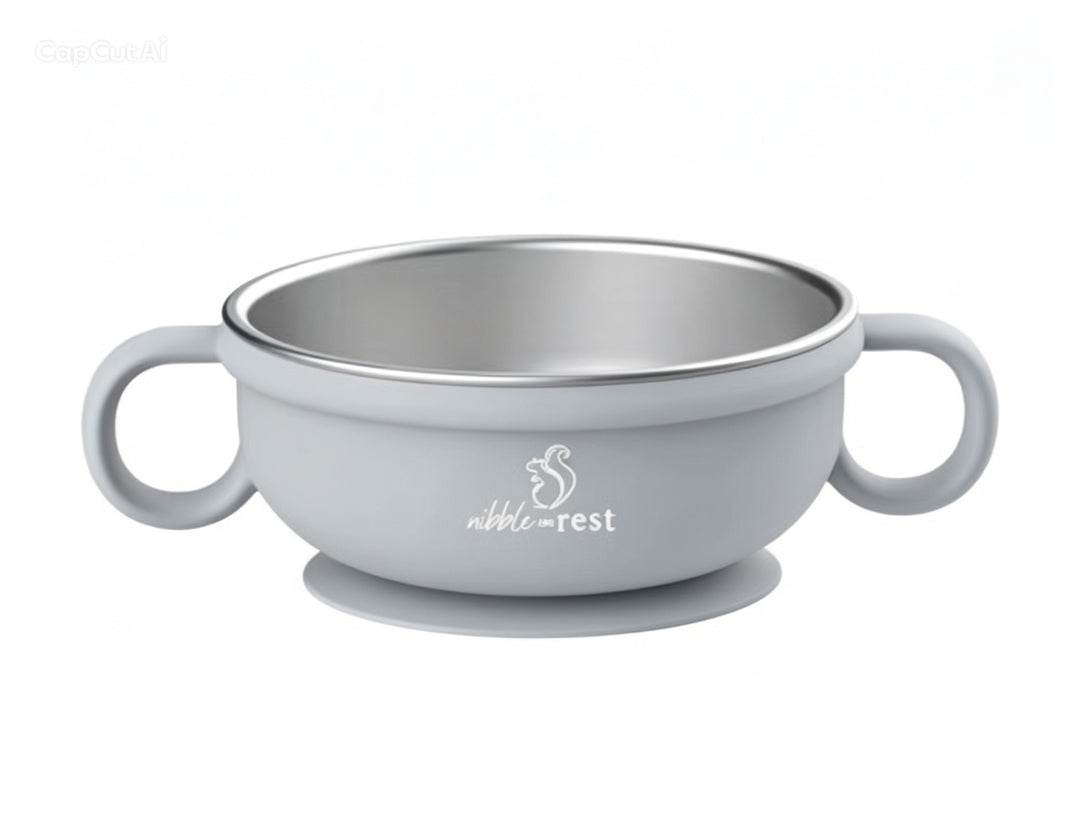 Stainless Steel and Silicone Suction Bowl