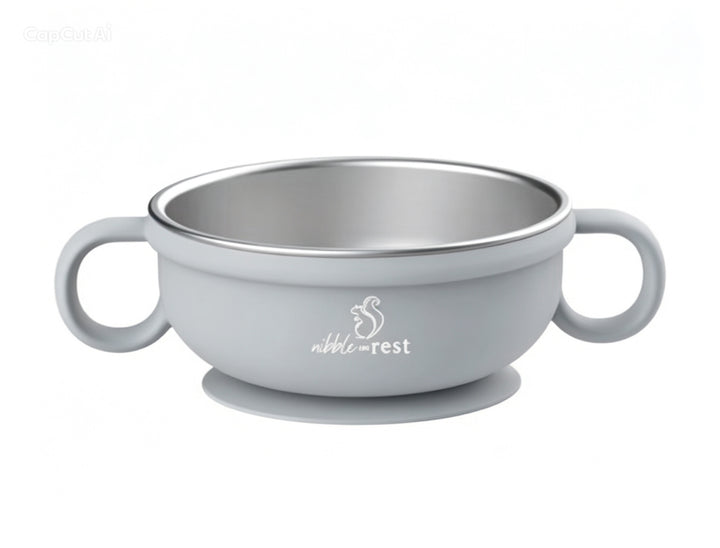 Stainless Steel and Silicone Suction Bowl
