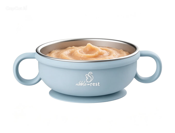 Stainless Steel and Silicone Suction Bowl