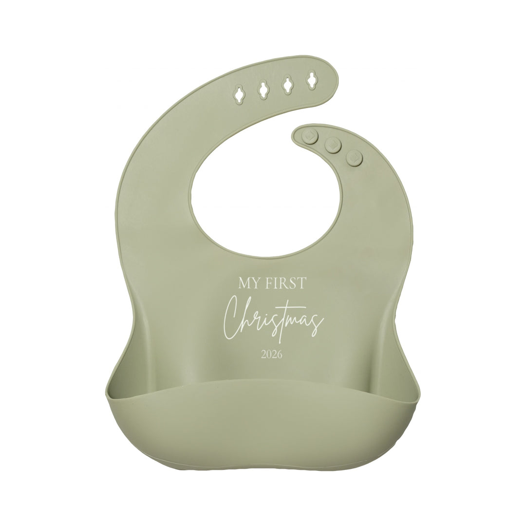 Silicone Baby Bib with Food Catcher - My First Christmas 2026