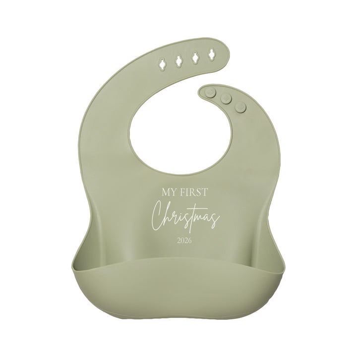 Silicone Baby Bib with Food Catcher - My First Christmas 2026